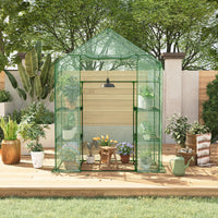 Serra portatile Garvee 57x57x76'' con copertura in PE spessa, telaio robusto per giardino e balcone, verde resistente alle intemperie