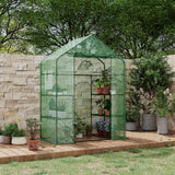 Serra Garvee 57x29x76" con 3 livelli, 12 ripiani, copertura in PE spesso, finestra, portatile per uso in giardino e in interni - Verde