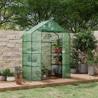 Serra portatile Garvee 57x57x76'' con copertura in PE spessa, telaio robusto per giardino e balcone, verde resistente alle intemperie