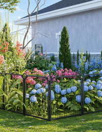 Recinzione per parco giochi per cani Garvee a 8 pannelli con cancello, altezza regolabile, acciaio, antiruggine, 24 pollici, giardino e campeggio, modulare