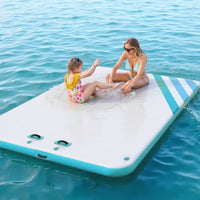 Garvee Piattaforma Galleggiante Gonfiabile 1.8x1.5 m,PVC Marino 2700 g/m², Ideale per Laghi e Spiagge, Con Scala e Borsa, Verde