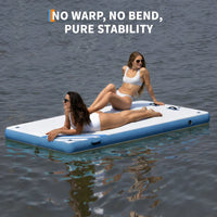 Garvee Piattaforma Galleggiante Gonfiabile 1.8x1.5 m Con Scaletta Morbida PVC Resistente Per Piscina Spiaggia Varie Dimensioni Colore Blu