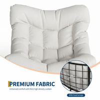 Garvee Poltrona a Dondolo Papasan Oversize Bianca Portata 175kg con Spesso Cuscino per Giardino e Balcone