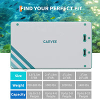 Garvee Piattaforma Galleggiante Gonfiabile 1.8x1.5 m,PVC Marino 2700 g/m², Ideale per Laghi e Spiagge, Con Scala e Borsa, Verde