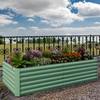 Garvee Orto Rialzato in Metallo Zincato 180x90x60cm Fioriera Extra Profonda in Acciaio Antiruggine Senza Fondo per Ortaggi e Piante da Esterno
