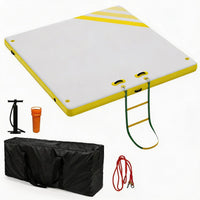 Garvee Piattaforma Gonfiabile Galleggiante 2.4x1.8 m, Superficie Antiscivolo, Scala Morbida, PVC Resistente, Ancoraggio Sicuro, Per Piscina Spiaggia Mare