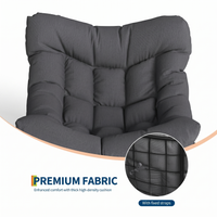 Garvee Poltrona a Dondolo Papasan Oversize Grigio Scuro Portata 175kg con Spesso Cuscino per Giardino e Balcone