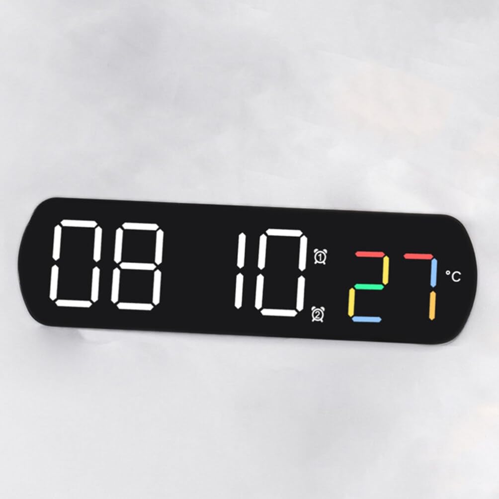 Sveglia digitale GARVEE con display LED e indicatore di temperatura per camera da letto e ufficio, funzionamento a batteria, luminosità regolabile, contatore dei secondi, 16,5 cm