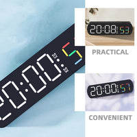 Sveglia digitale GARVEE con display LED e indicatore di temperatura per camera da letto e ufficio, funzionamento a batteria, luminosità regolabile, contatore dei secondi, 16,5 cm