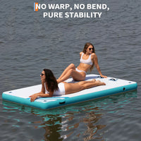 Garvee Piattaforma Galleggiante Gonfiabile 3x1.8 m Con Scaletta Morbida, PVC Resistente, D-Rings Rinforzati Per Piscina E Spiaggia
