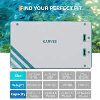 Garvee Piattaforma Galleggiante Gonfiabile 3x1.8 m Con Scaletta Morbida, PVC Resistente, D-Rings Rinforzati Per Piscina E Spiaggia