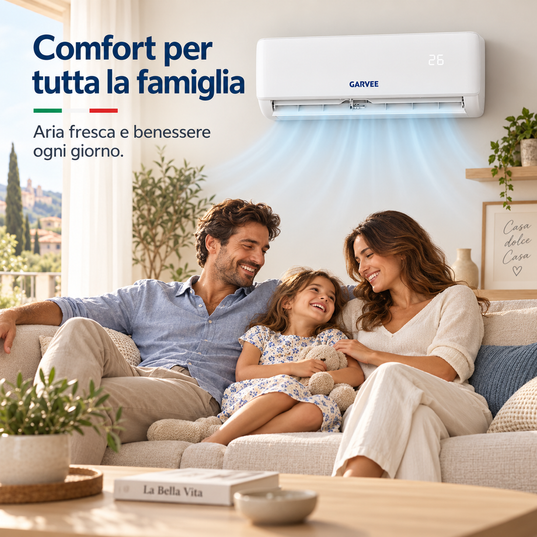 Garvee Climatizzatore Split Inverter Silenzioso ad Alta Efficienza Energetica con Controllo WiFi Intelligente, 18000 BTU, Bianco