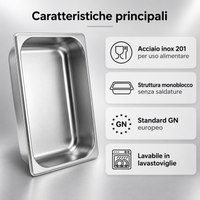 GARVEE Piatto Multifunzione in Acciaio Inox 201, Impilabile Antiscivolo, Lavabile in Lavastoviglie per Hotel Ristorante Famiglia