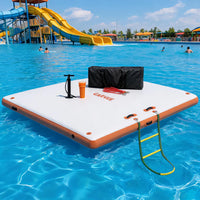 Garvee Piattaforma Gonfiabile Galleggiante Air Dock Con Scala A Corda 1.8x1.5 m, PVC Resistente, Superficie Antiscivolo, 152-305 cm, Ideale Per Piscina E Spiaggia