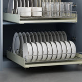GARVEE Scolapiatti espandibile 42 cm Cassetto telescopico in acciaio inox per cucina e dispensa, argento, salvaspazio