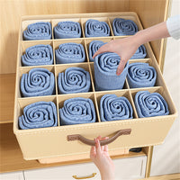 Garvee Organizer per cassetti, organizer pieghevole per guardaroba, 16 scomparti per calzini e biancheria intima, nero