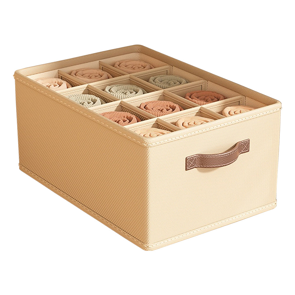 Garvee Organizer per cassetti, organizer pieghevole per guardaroba, 16 scomparti per calzini e biancheria intima, nero