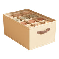 Garvee Organizer per cassetti, organizer pieghevole per guardaroba, 16 scomparti per calzini e biancheria intima, nero