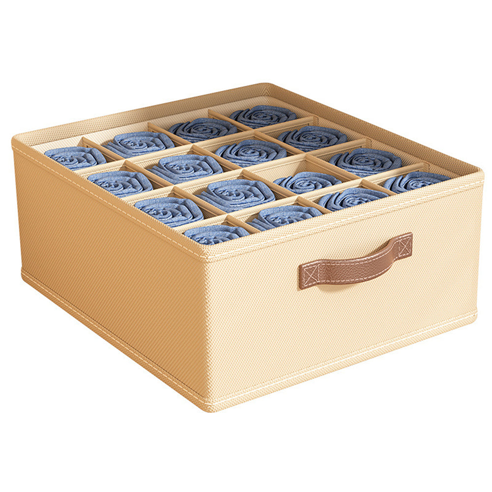 Garvee Organizer per cassetti, organizer pieghevole per guardaroba, 16 scomparti per calzini e biancheria intima, nero