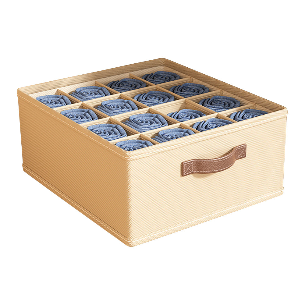 Garvee Organizer per cassetti, organizer pieghevole per guardaroba, 16 scomparti per calzini e biancheria intima, nero