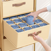 Garvee Organizer pieghevole per cassetti per calzini e biancheria intima, 16 scomparti, tessuto, salvaspazio, per armadi