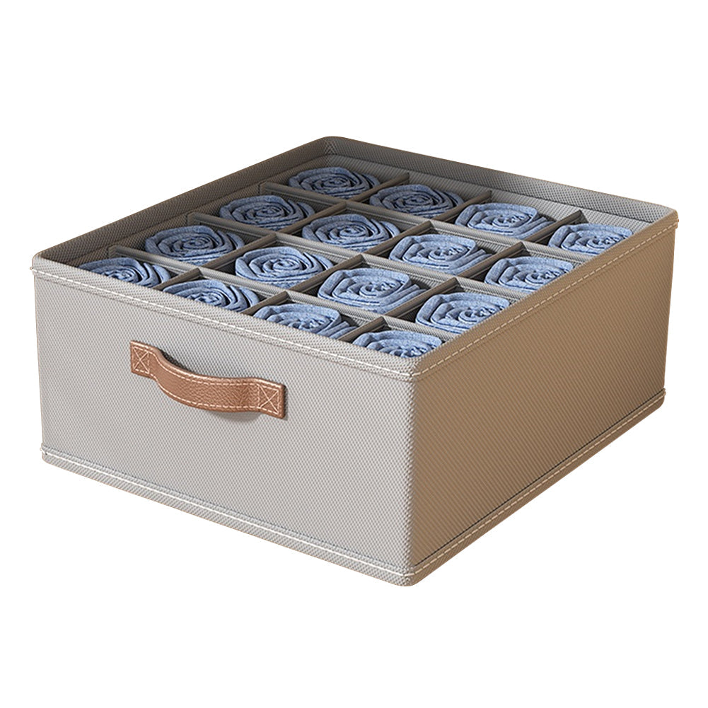 Garvee Organizer pieghevole per cassetti per calzini e biancheria intima, 16 scomparti, tessuto, salvaspazio, per armadi