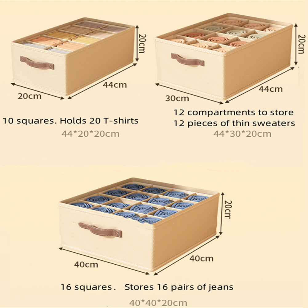 Garvee Organizer pieghevole per cassetti per calzini e biancheria intima, 16 scomparti, tessuto, salvaspazio, per armadi