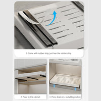 Cassetto telescopico Garvee da 2 pezzi, estensibile, regolabile in altezza, organizer in acciaio inossidabile