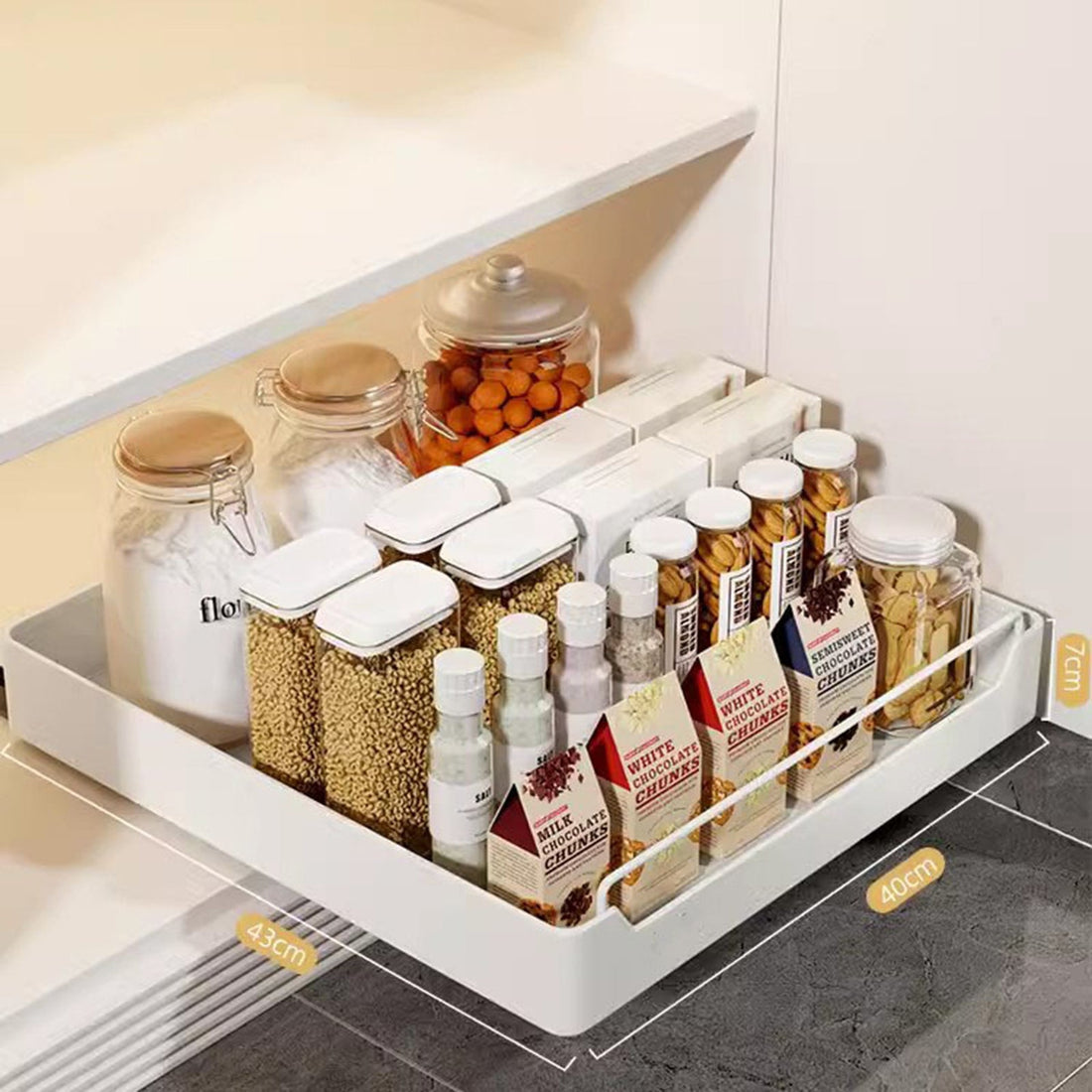 Organizzatore per cassetti Garvee con adesivo in nylon, silenzioso, regolabile, robusto, per cucina e bagno, estensibile, versatile
