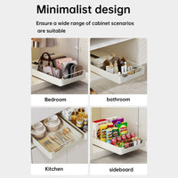 Organizzatore per armadio estensibile Garvee con adesivo in nylon, cassetto resistente per cucina e bagno, regolabile, silenzioso