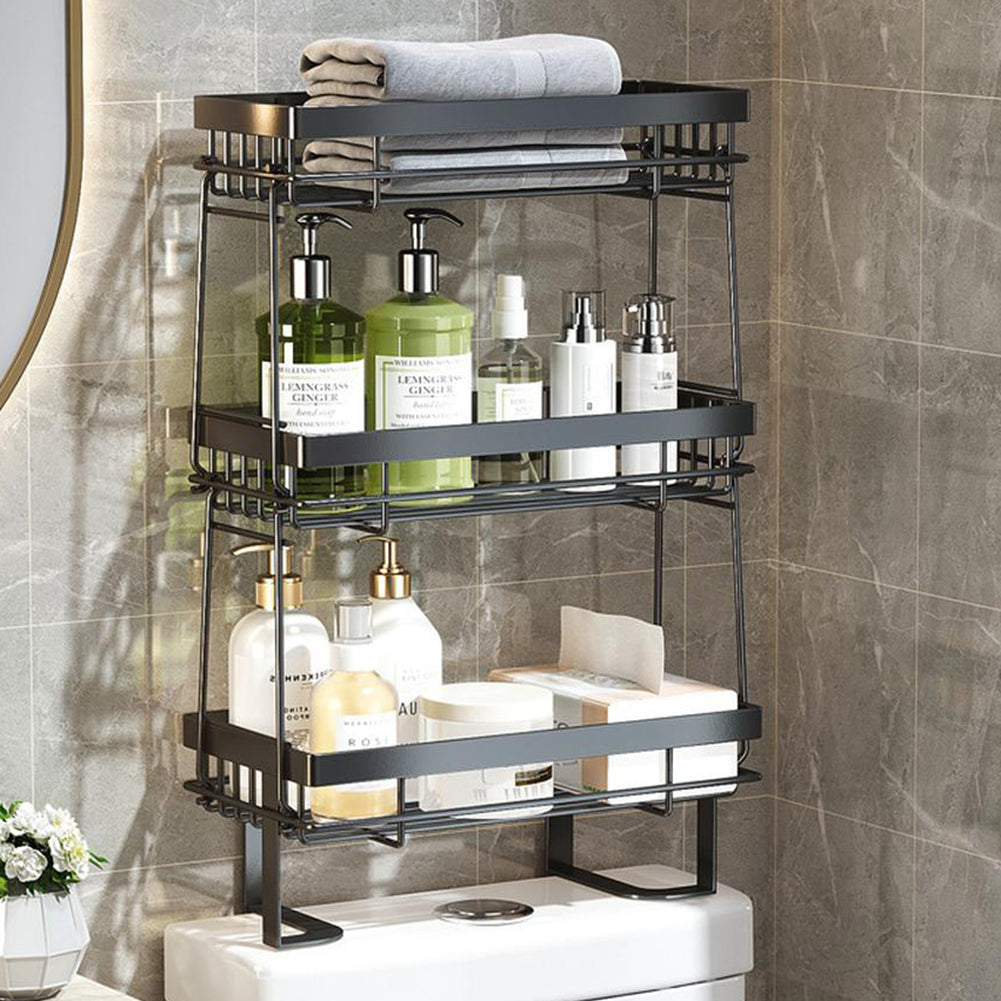Organizzatore per bagno Garvee sopra il WC salvaspazio in acciaio al carbonio antiruggine da 1 a 3 livelli per bagni piccoli