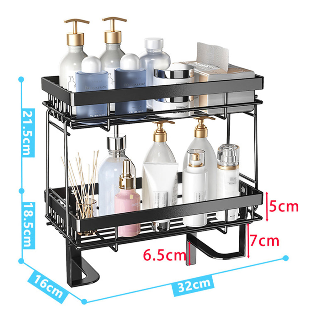 Organizzatore per bagno Garvee sopra il WC salvaspazio in acciaio al carbonio antiruggine da 1 a 3 livelli per bagni piccoli