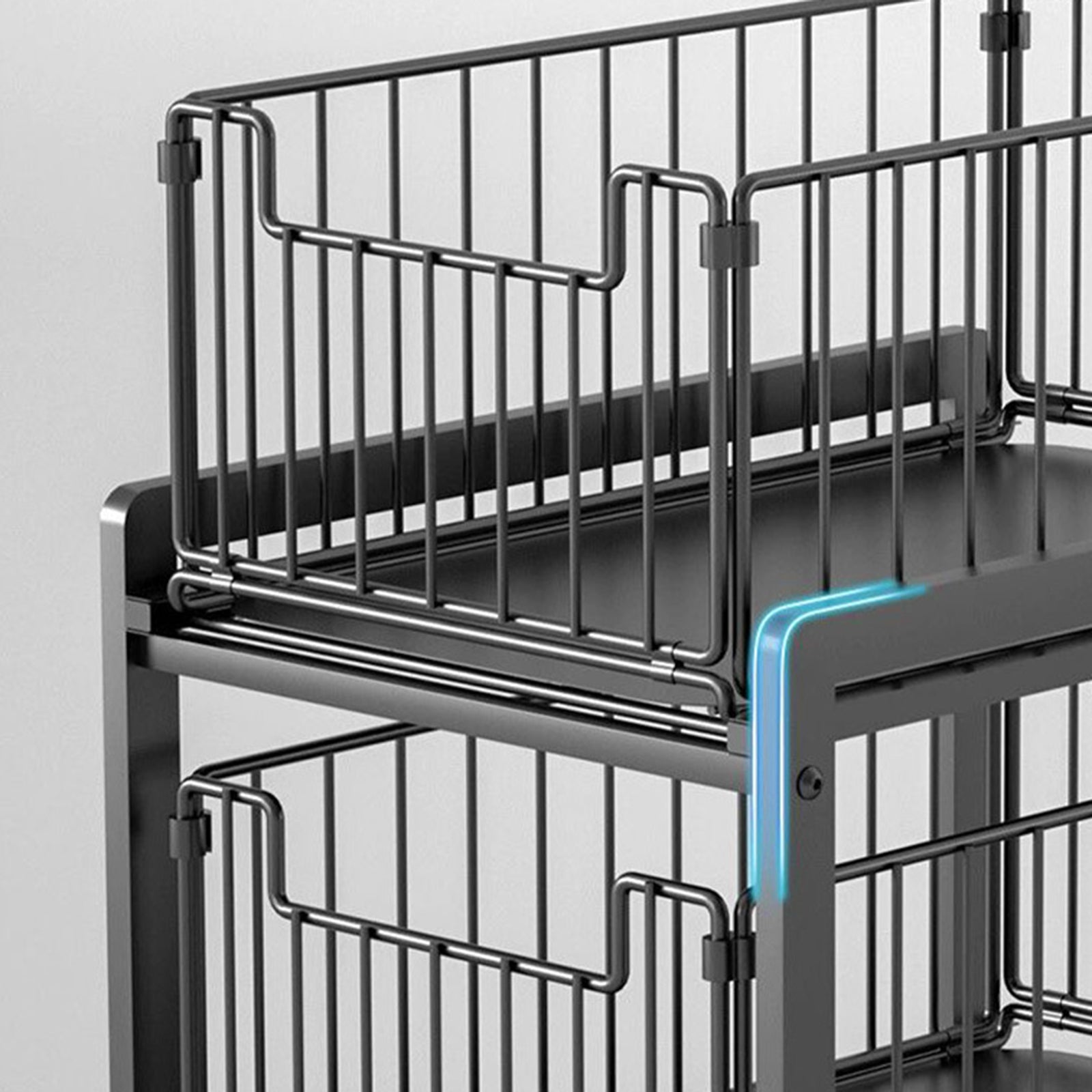 Organizzatore per cassetti a 2 livelli Garvee in acciaio al carbonio con piedini antiscivolo per cucina e bagno, impilabile, salvaspazio