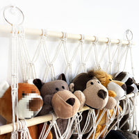 GARVEE Amaca per riporre animali di peluche - Legno a 2 strati, tessuto a rete - Porta giocattoli da parete - Organizzatore di giocattoli per la cameretta dei bambini