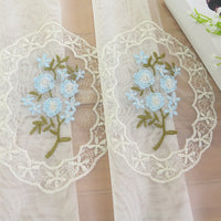 GARVEE Tende trasparenti con fiori blu, tende a rete ricamate, tende in voile per soggiorno, camera da letto, 1 m x 1,2 m