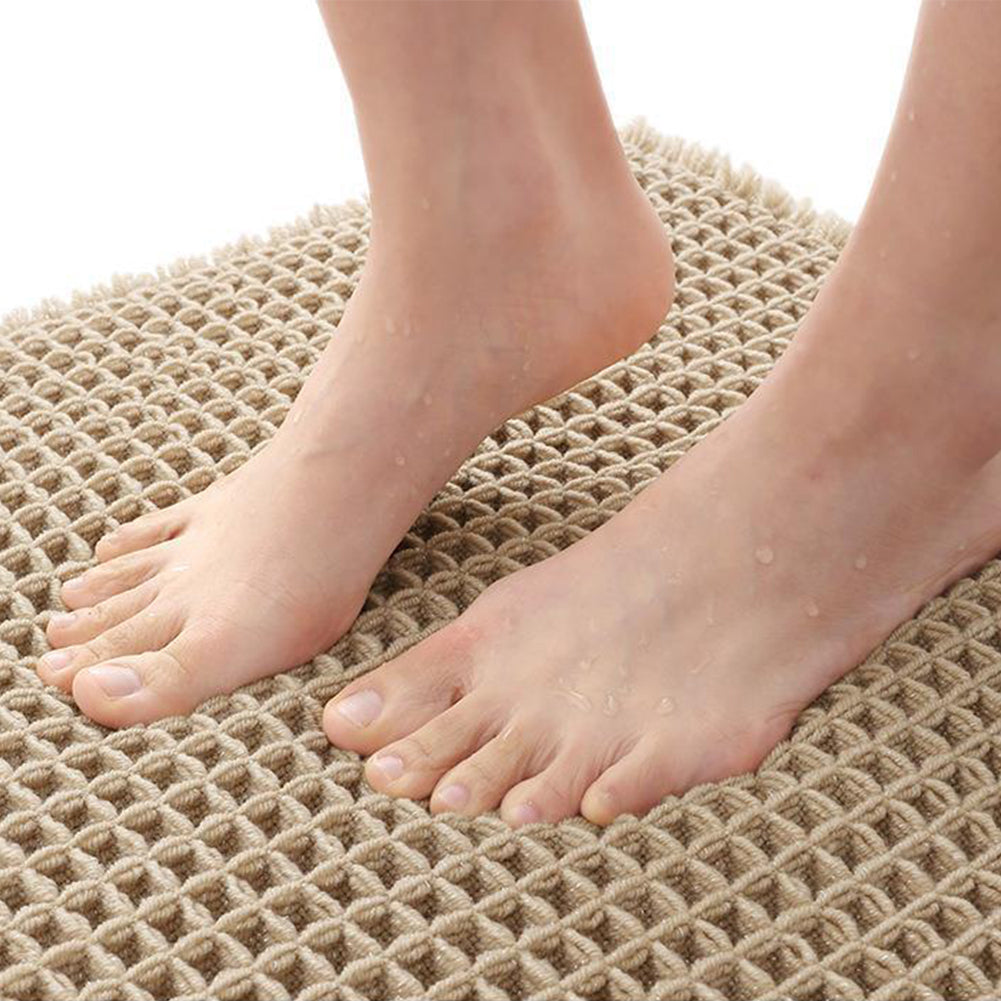 Garvee Badematte Chenille 43x60 cm Rutschfest Waschbar Weiche Badezimmermatte Für Dusche Und Bad Weiß