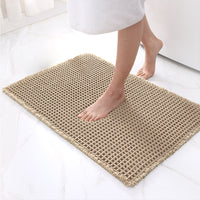 Garvee Badematte Chenille 43x60 cm Rutschfest Waschbar Weiche Badezimmermatte Für Dusche Und Bad Weiß