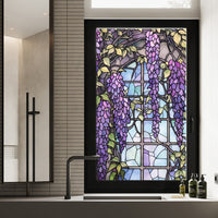 Pellicola per finestre Garvee, opaca, autoadesiva, per la privacy, 60x100 cm, arcobaleno 3D colorato, anti-UV, design viola