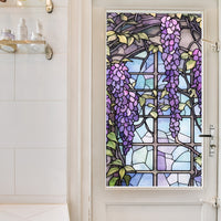 Pellicola per finestre Garvee, opaca, autoadesiva, per la privacy, 60x100 cm, arcobaleno 3D colorato, anti-UV, design viola