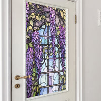 Pellicola per finestre Garvee, opaca, autoadesiva, per la privacy, 60x100 cm, arcobaleno 3D colorato, anti-UV, design viola