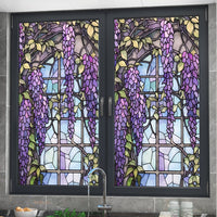 Pellicola per finestre Garvee, opaca, autoadesiva, per la privacy, 60x100 cm, arcobaleno 3D colorato, anti-UV, design viola