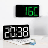 Orologio da parete digitale Garvee da 10,5 pollici con display LED verde per ufficio e cucina con telecomando, luminosità regolabile, data e temperatura - Come mostrato