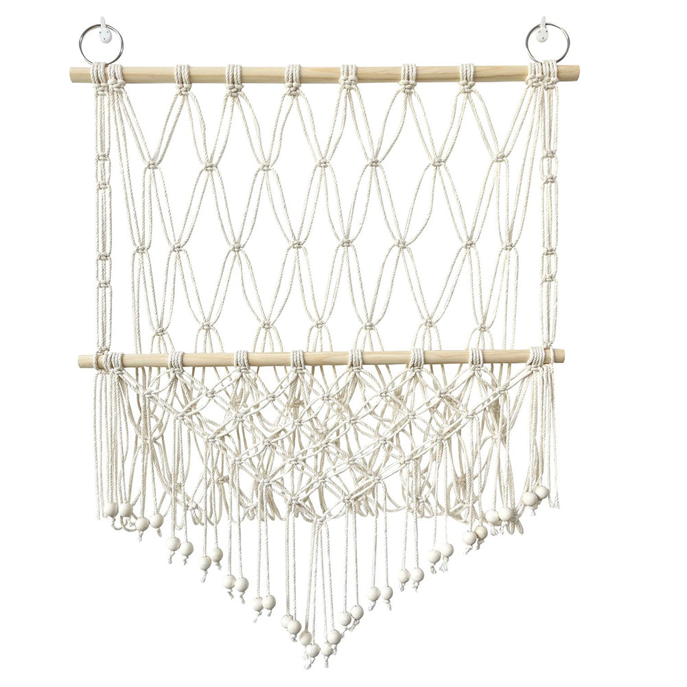 Amaca portaoggetti Garvee per animali di peluche, in macramè da parete in legno in stile boho, per cameretta dei bambini, sala giochi
