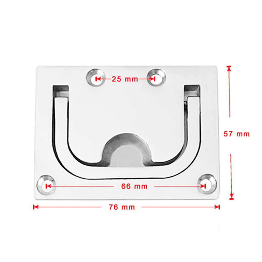 Garvee Marine Floor Latch Yacht Hardware 316 Maniglia pieghevole in acciaio inossidabile resistente alla corrosione per mobili da ponte per barche 57x76mm argento