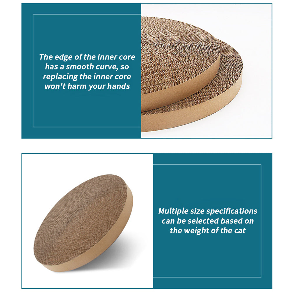 Cuscinetti di ricambio Garvee per tiragraffi Active Play, cuscinetti rotondi in cartone, diametro 35 cm, altezza 2,8 cm