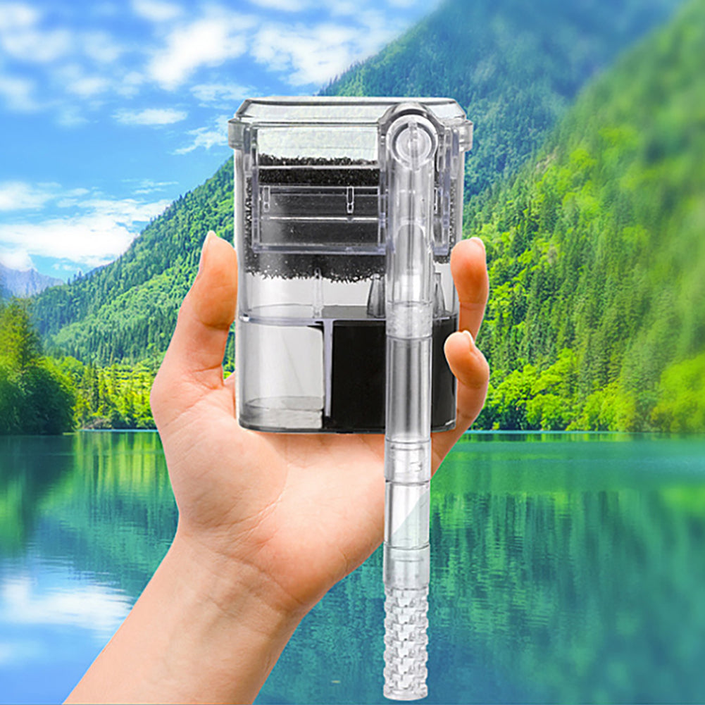 Filtro per acquario Garvee USB Mini silenzioso con flusso d'acqua regolabile per acquari da 2,5 W, montaggio a parete