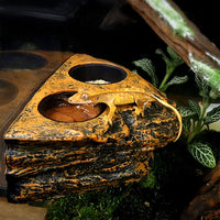 Vassoio magnetico per rettili Garvee con vassoio singolo, effetto pietra naturale, per lucertole e camaleonti, compatibile con vetro e plastica