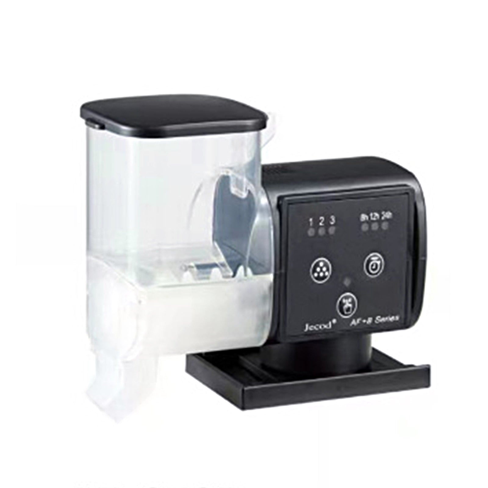 GARVEE Mangiatoia automatica per pesci da 5000 ml per acquario, doppia alimentazione, design impermeabile, bianco