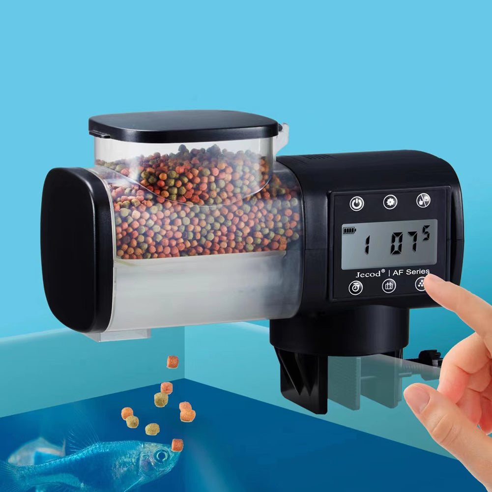 GARVEE Mangiatoia automatica per pesci da 5000 ml per acquario, doppia alimentazione, design impermeabile, bianco