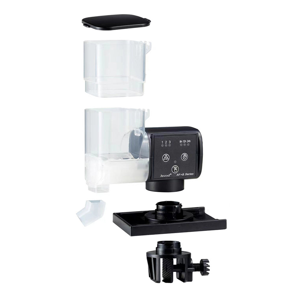 GARVEE Mangiatoia automatica per pesci da 5000 ml per acquario, doppia alimentazione, design impermeabile, bianco